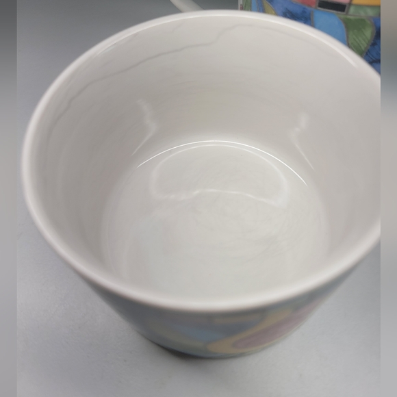 Set of 6 Vintage PTS International Fantasia Mosaic Floral Stoneware Cups 2.5" - Picture 7 of 9